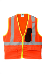 Hi-Viz 3 Pocket Poly Field Vest c/w Radio Holster