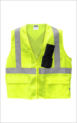 Hi-Viz 3 Pocket Poly Field Vest c/w Radio Holster