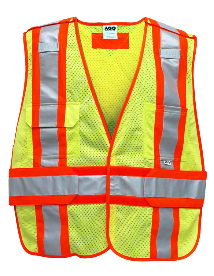 HV 071 Hi Viz Flagger s Mesh Tear Away Vest AGO 